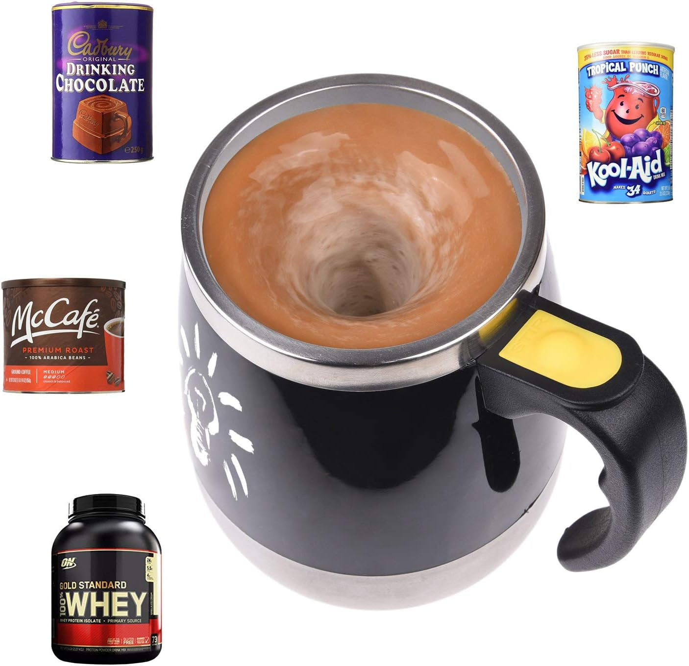Tasse À Café À Mélange Automatique En Acier Inoxydable - Pour Mélanger Votre Café, Thé, Chocolat Chaud, Lait, Boisson Protéinée, Bouillon, Etc. - Idéal Pour Le Bureau, L'École, La Salle De Sport, La