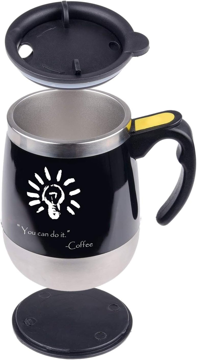 Tasse À Café À Mélange Automatique En Acier Inoxydable - Pour Mélanger Votre Café, Thé, Chocolat Chaud, Lait, Boisson Protéinée, Bouillon, Etc. - Idéal Pour Le Bureau, L'École, La Salle De Sport, La